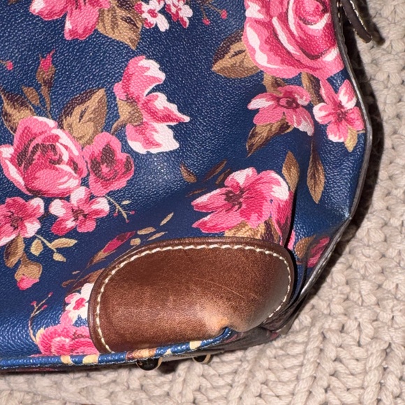 Dooney & Bourke Navy and Pink Floral Satchel - Picture 8 of 9